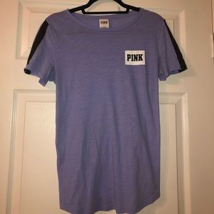 Blue tee shirt from pink